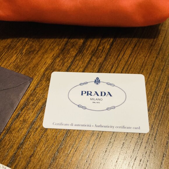 💐Authentic Prada Coral Nylon Makeup Bag 💖✨ with Authentication Card - Picture 16 of 16